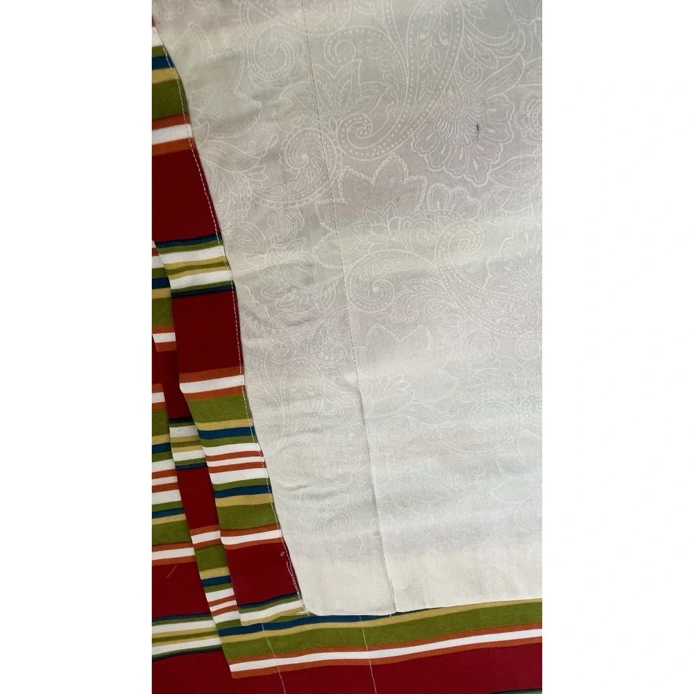 Colorful Striped Valances Red Lined Custom Made Set Of 2 Summer Rainbow Stripes